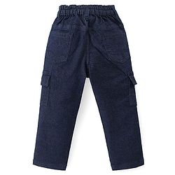 Babyhug Cotton Woven Full Sleeves Striped Regular Collar Shirt & Denim Jeans Set - White & Blue