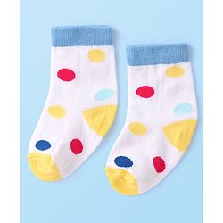 Cutewalk By Babyhug Anti Bacterial Ankle Length Rainbow Design Socks Pack of 3 - Yellow & White