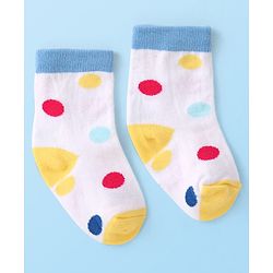 Cutewalk By Babyhug Anti Bacterial Ankle Length Rainbow Design Socks Pack of 3 - Yellow & White