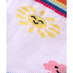 Cutewalk By Babyhug Anti Bacterial Ankle Length Rainbow Design Socks Pack of 3 - Yellow & White