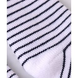 Cutewalk By Babyhug Anti Bacterial Ankle Length Terry Striped Socks Pack of 3- Navy & White