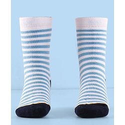 Cute Walk by Babyhug Terry Knit Anti-Bacterial Ankle Length Striped Socks Pack of 3 - Red Blue & Yellow
