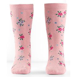 Cute Walk by Babyhug Terry Knit Anti-Bacterial Ankle Length Floral & Polka Dots Design Socks Pack of 3 - Pink Peach & Blue
