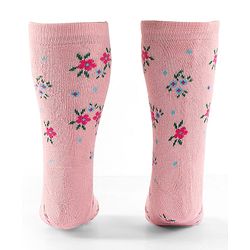 Cute Walk by Babyhug Terry Knit Anti-Bacterial Ankle Length Floral & Polka Dots Design Socks Pack of 3 - Pink Peach & Blue
