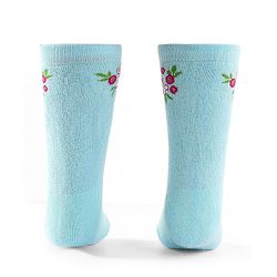 Cute Walk by Babyhug Terry Knit Anti-Bacterial Ankle Length Floral & Polka Dots Design Socks Pack of 3 - Pink Peach & Blue