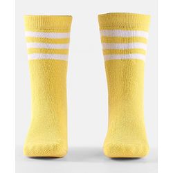 Cute Walk by Babyhug Terry Knit Anti-Bacterial Ankle Length Striped Socks Pack of 3 - Yellow Black & White