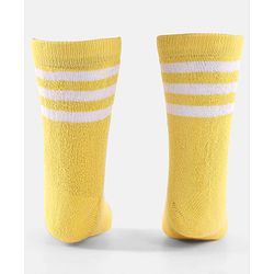 Cute Walk by Babyhug Terry Knit Anti-Bacterial Ankle Length Striped Socks Pack of 3 - Yellow Black & White