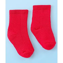 Cute Walk by Babyhug Terry Knit  Anti-Bacterial Ankle Length Solid Color Socks  Pack of 3 - Red Pink & White