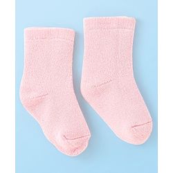 Cute Walk by Babyhug Terry Knit  Anti-Bacterial Ankle Length Solid Color Socks  Pack of 3 - Red Pink & White
