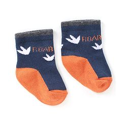 Cute Walk by Babyhug Anti-Bacterial Ankle Length Dino Design Sock Pack of 3 - Grey Blue & Orange