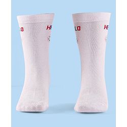 Cute Walk by Babyhug Anti-Bacterial Ankle Length Space Theme Design Socks Pack of 3 - White