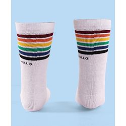 Cute Walk by Babyhug Anti-Bacterial Ankle Length Space Theme Design Socks Pack of 3 - White