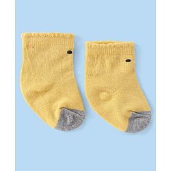 Cute Walk by Babyhug Anti-Bacterial Ankle Length Striped & Polka Dots Design Socks Pack of 3 - Yellow Blue & White