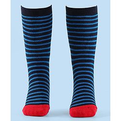 Cute Walk by Babyhug Terry Knit Anti-Bacterial Ankle Length Striped & Football Design Socks Pack of 3 - Blue White & Grey