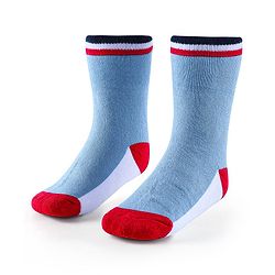 Cute Walk by Babyhug Anti-Bacterial Ankle Length Terry Socks with Stripes & Bear Design Pack of 3 - Blue