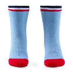 Cute Walk by Babyhug Anti-Bacterial Ankle Length Terry Socks with Stripes & Bear Design Pack of 3 - Blue