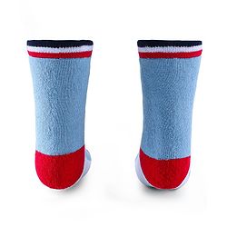 Cute Walk by Babyhug Anti-Bacterial Ankle Length Terry Socks with Stripes & Bear Design Pack of 3 - Blue