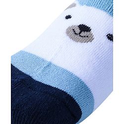 Cute Walk by Babyhug Anti-Bacterial Ankle Length Terry Socks with Stripes & Bear Design Pack of 3 - Blue