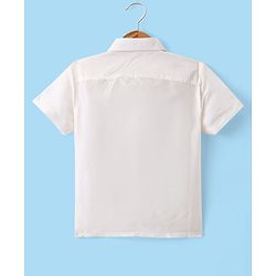 Babyhug Woven Half Sleeves Solid Shirt & Mundu Set - Beige