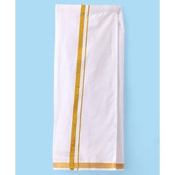Babyhug Woven Half Sleeves Solid Shirt & Mundu Set - Blue