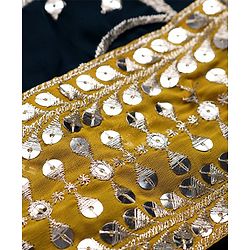 Babyhug Georgette Woven Three Fourth Sleeves   Sequins Embroidered Kurti Sharara & Dupatta Set - Teal & Yellow