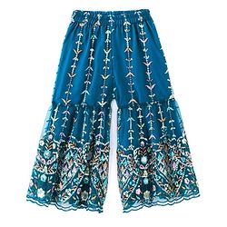 Babyhug Woven Short Sleeves Sequinned Floral Embroidered Kurti Gharara & Dupatta Set - Teal
