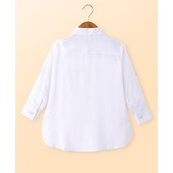 Babyhug Woven Full Sleeves Solid Kurta Pyjama Set with Sequin Embroidered Jacket - White