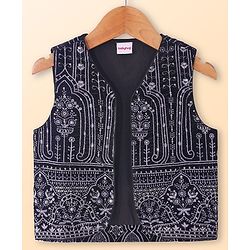 Babyhug Woven Full Sleeves Solid Kurta Pyjama Set with Sequin Embroidered Jacket - White