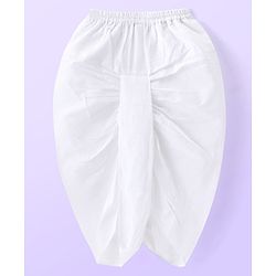 Babyhug Cambric Woven Full Sleeves Texture Kurta & Dhoti Set - White