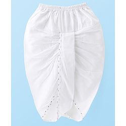Babyhug Cambric Woven Full Sleeves Polka Dot Print Kurta & Dhoti Set- Off White