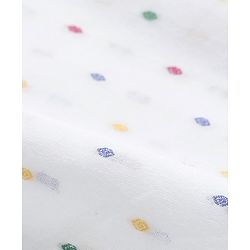 Babyhug Cambric Woven Full Sleeves Polka Dot Print Kurta & Dhoti Set- Off White