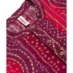 Babyhug Woven Full Sleeves Bandhani Printed  Kurta Dhoti Set - Red