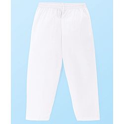 Babyhug Cambric Woven Solid Color Kurta Pyjama Set with Printed Jacket - Off White