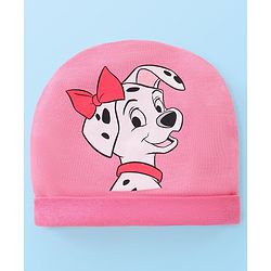 Babyhug Disney  Interlock Knit Caps with 101 Dalmatians Graphic Pack of 3 - Pink Yellow & White