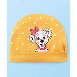 Babyhug Disney  Interlock Knit Caps with 101 Dalmatians Graphic Pack of 3 - Pink Yellow & White
