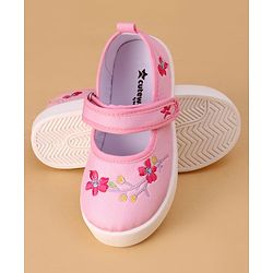 Cute Walk by Babyhug Velcro Closure Casual Shoes Floral Design - Light Pink