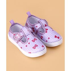 Cute Walk by Babyhug Velcro Closure Casual Shoes Butterfly Applique - Purple
