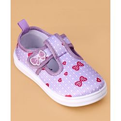 Cute Walk by Babyhug Velcro Closure Casual Shoes Butterfly Applique - Purple
