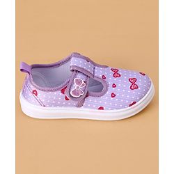Cute Walk by Babyhug Velcro Closure Casual Shoes Butterfly Applique - Purple