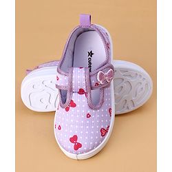 Cute Walk by Babyhug Velcro Closure Casual Shoes Butterfly Applique - Purple