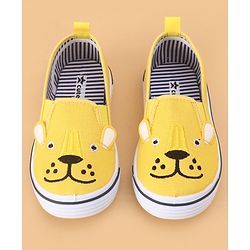 Cute Walk by Babyhug Slip on Casual Shoes with Bear Print- Yellow