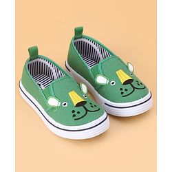 Cute Walk by Babyhug Slip on Casual Shoes with Bear Print- Green