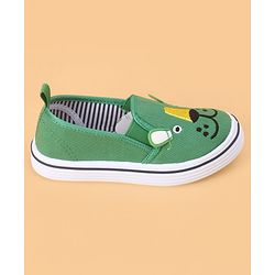 Cute Walk by Babyhug Slip on Casual Shoes with Bear Print- Green