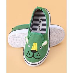 Cute Walk by Babyhug Slip on Casual Shoes with Bear Print- Green