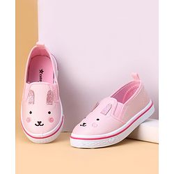 Cute Walk by Babyhug Slip on Casual Shoes with Kitty Print- Pink