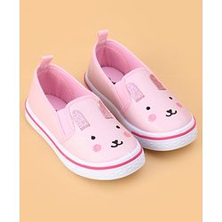Cute Walk by Babyhug Slip on Casual Shoes with Kitty Print- Pink