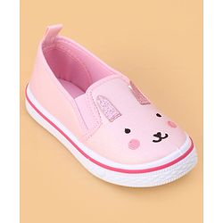 Cute Walk by Babyhug Slip on Casual Shoes with Kitty Print- Pink