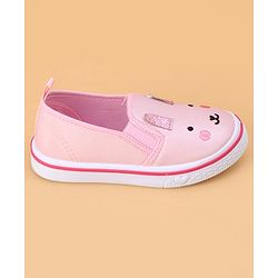 Cute Walk by Babyhug Slip on Casual Shoes with Kitty Print- Pink