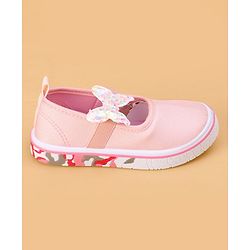 Cute Walk by Babyhug Velcro Closure Casual Shoes Butterfly Applique - Pink