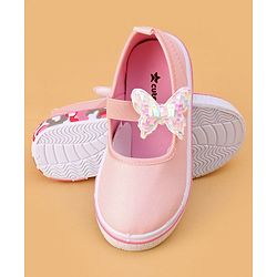 Cute Walk by Babyhug Velcro Closure Casual Shoes Butterfly Applique - Pink